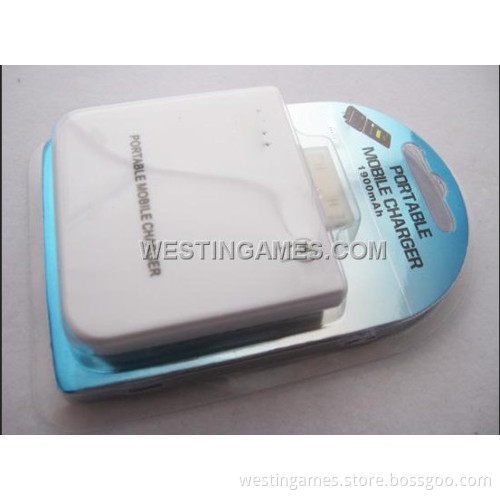 Portable Mobile Power Charger 1900mAh for iPhone 3G 4G 4s - White